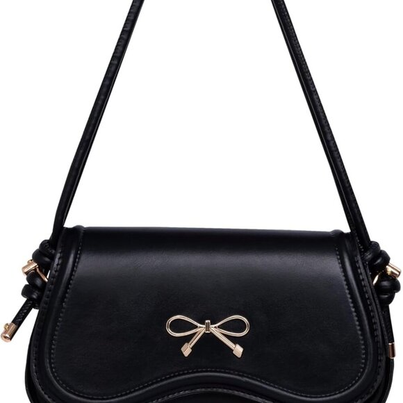 Women Shoulder Bag Vegan Leather Hobo Clutch Slim Purse with Removable Strap - Picture 1 of 7